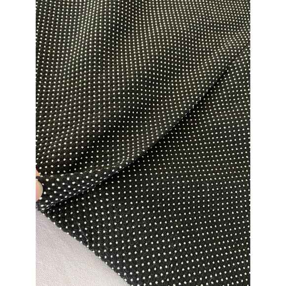 ~ Ann Taylor Factory Skirt 12 Lined Black Dots Zip Hook Slit Pleat Straight - Picture 15 of 15